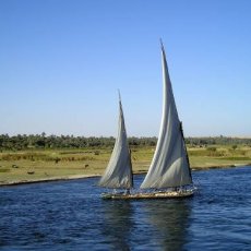 Felouque sur le Nil entre Edfu et Kom Ombo