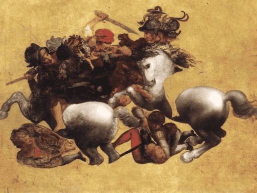 La Bataille d’Anghiari de Leonardo da Vinci © Wikimedia Commons