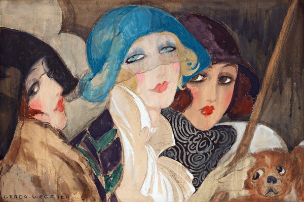  - © Gerda Wegener - Trois femmes sous un parapluie